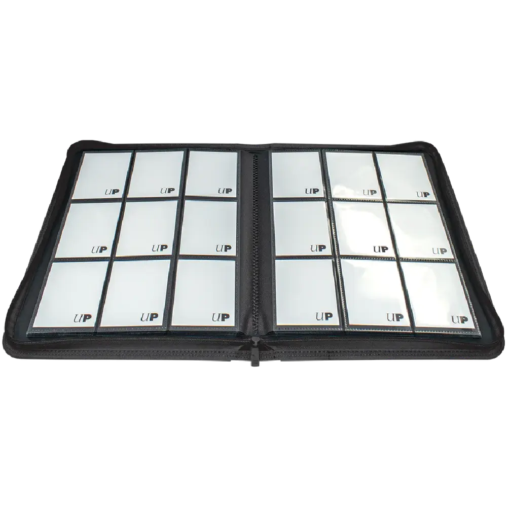 Picture of open Ultra Pro Vivid binder in black