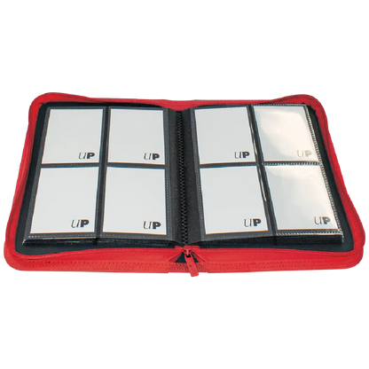 Ultra Pro Vivid 4-Pocket PRO-Binder i rød åpen