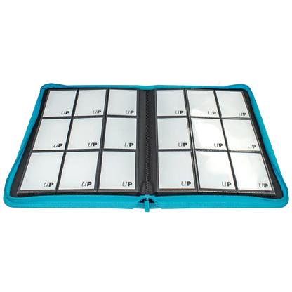 Picture of open Ultra Pro Vivid binder in  teal
