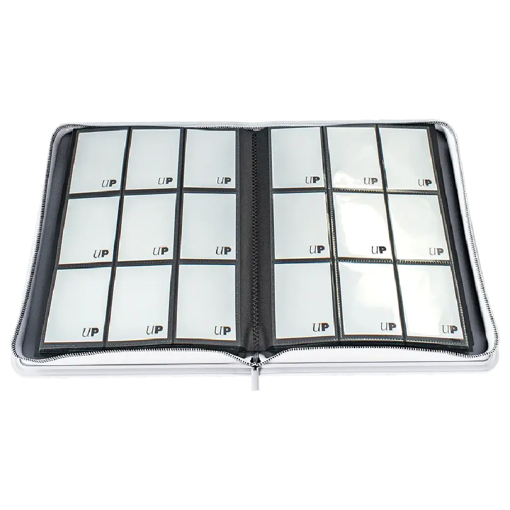 Picture of open Ultra Pro Vivid binder in white