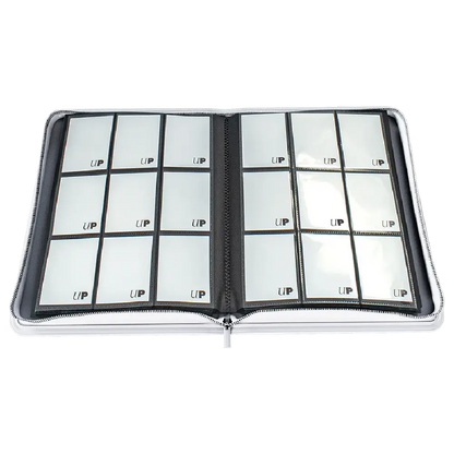 Picture of open Ultra Pro Vivid binder in white